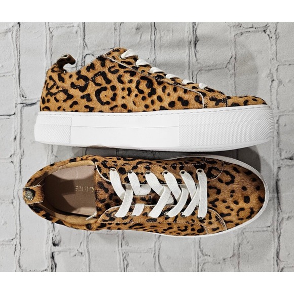 Jack Rogers Paige Platform Sneaker Leopard Real Calf Hair WOMENS SIZE 8 - Picture 7 of 11